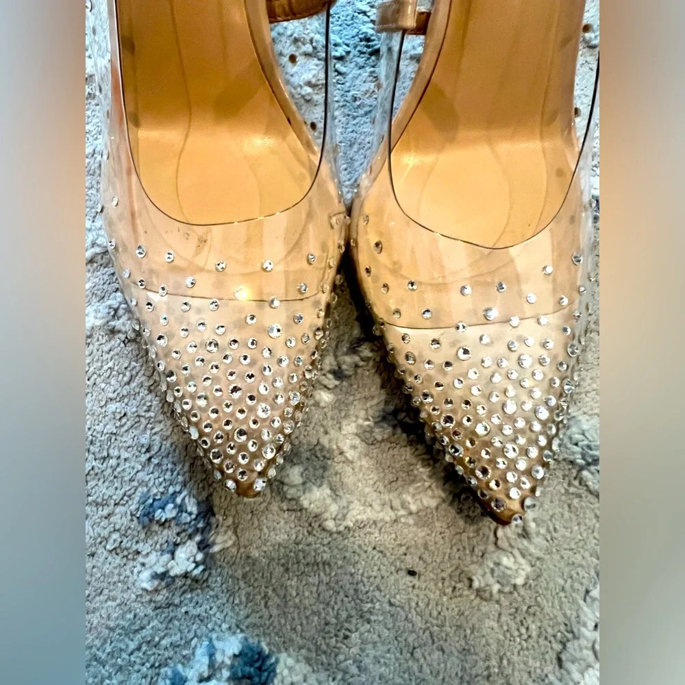 thalia sodi shoes for women size 8 cream clear with bling - Picture 1 of 6